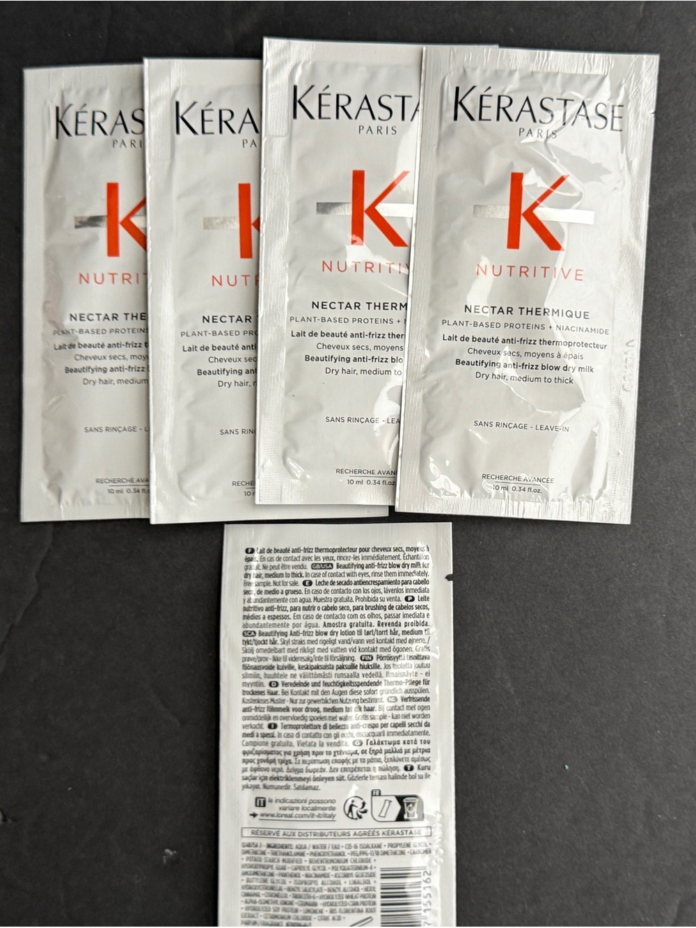 Lot of 5 Kerastase Nutritive Nectar Thermique Blow Dry Milk Samples 10ml/0.34oz